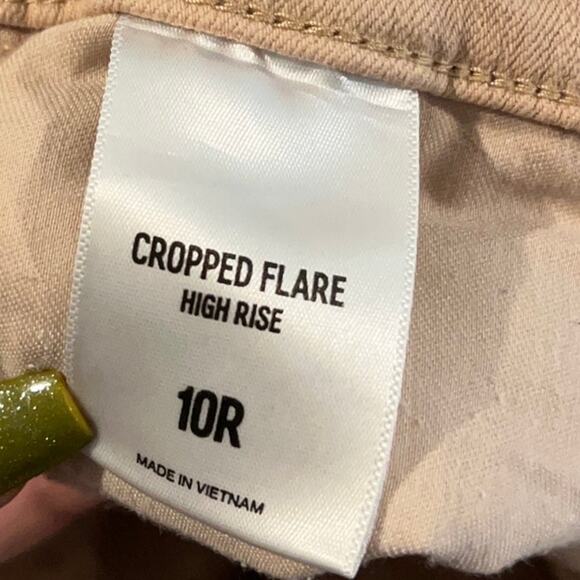Express Womens Jeans Brown Denim High Rise Cropped Flare Stretch 10 R - Picture 5 of 12